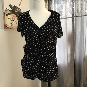 Nine West Black Polka Dot top -L